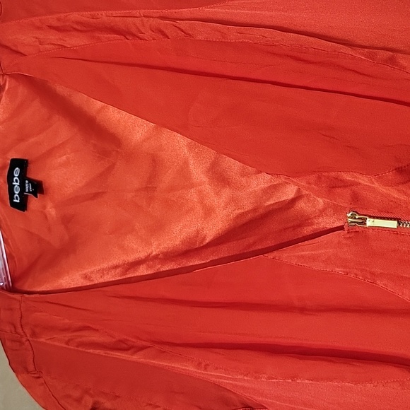 BEBE zip in front satin dress Large - Picture 7 of 8